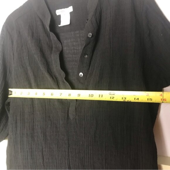 KORS Michael Kors Y2K Boutique Shirt Blouse Long Roll Up Button Sleeves Cotton L - Picture 10 of 12